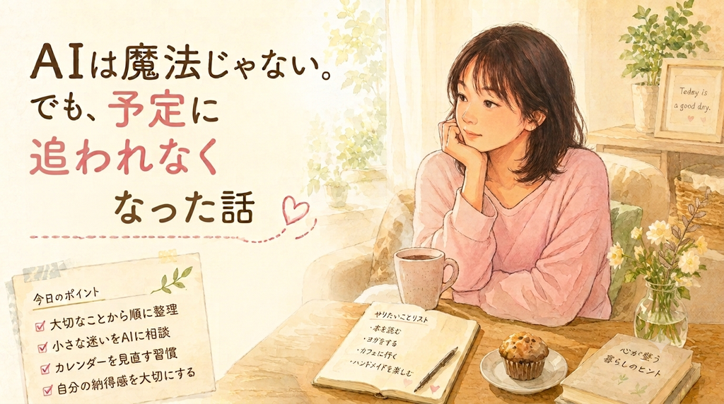AIは魔法じゃない。でも、予定に追われなくなった話