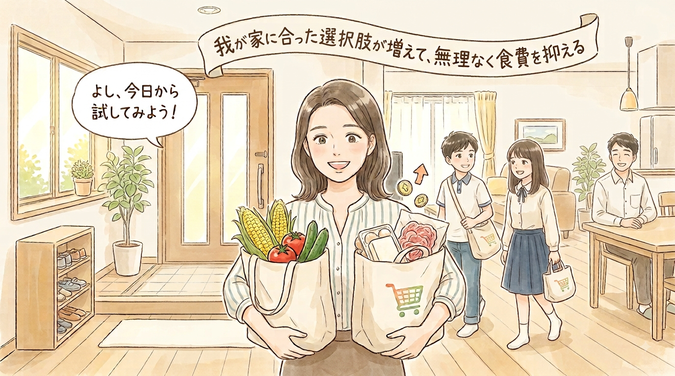 我が家にあった選択肢が増えて、無理なく食費を抑える。今日から試してみよう
